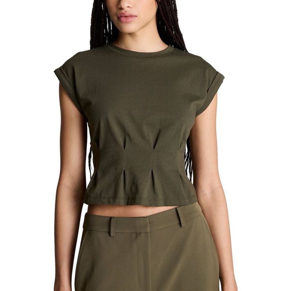 Kenneth Cole Womens Pleated Tee Cotton Jersey